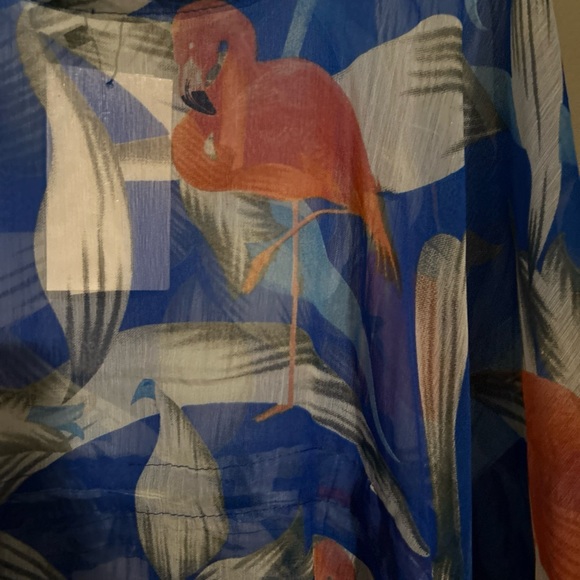 Exist Beach Swimwear Coverup Royal Flamingo One Size - Picture 2 of 6